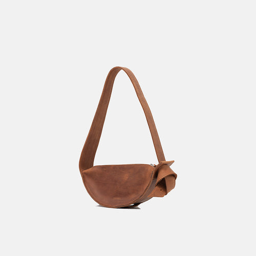 Shoulder Bag - Crescent Cognac Brown)