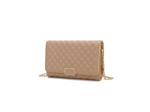 Gretchen Quilted Vegan Leather Women Envelope Clutch Crossbody