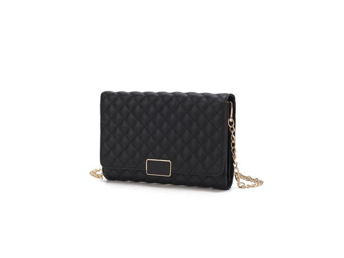 Gretchen Quilted Vegan Leather Women Envelope Clutch Crossbody