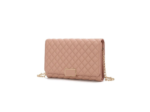 Gretchen Quilted Vegan Leather Women Envelope Clutch Crossbody