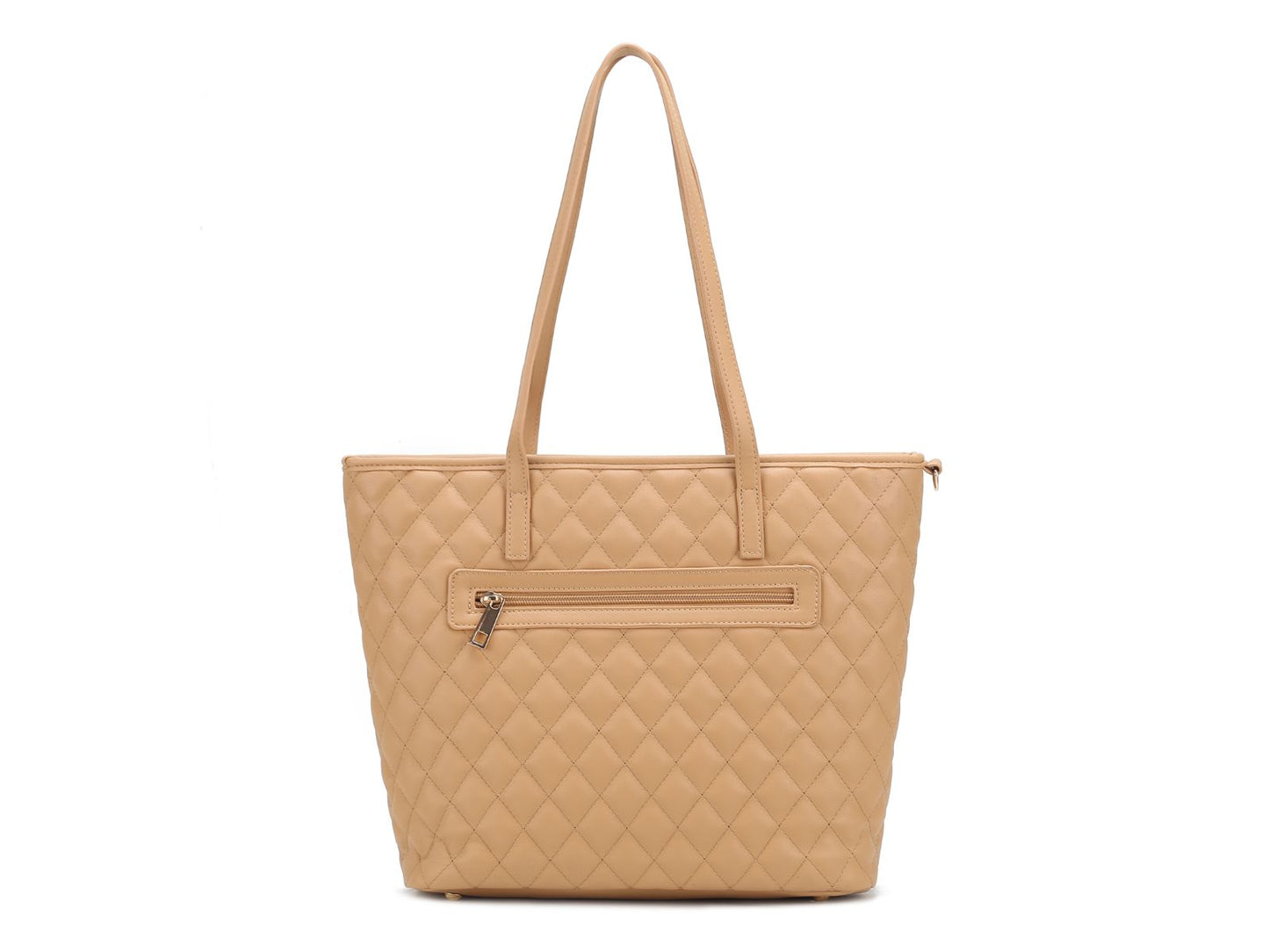 Tansy Quilted Vegan Leather Women Tote Bag with Pouch– 2 pieces