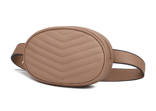 Fatima Quilted Chevron Women Belt Bag