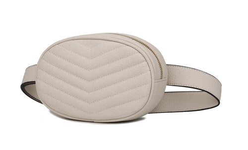Fatima Quilted Chevron Women Belt Bag