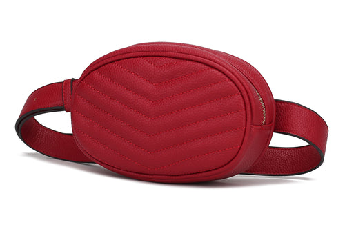 Fatima Quilted Chevron Women Belt Bag