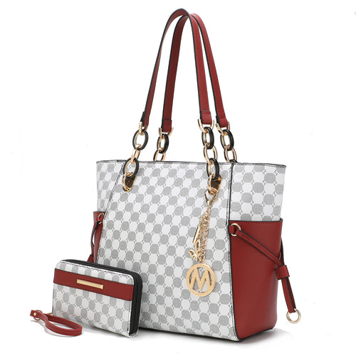 Xenia Circular Print Tote Bag with Wallet