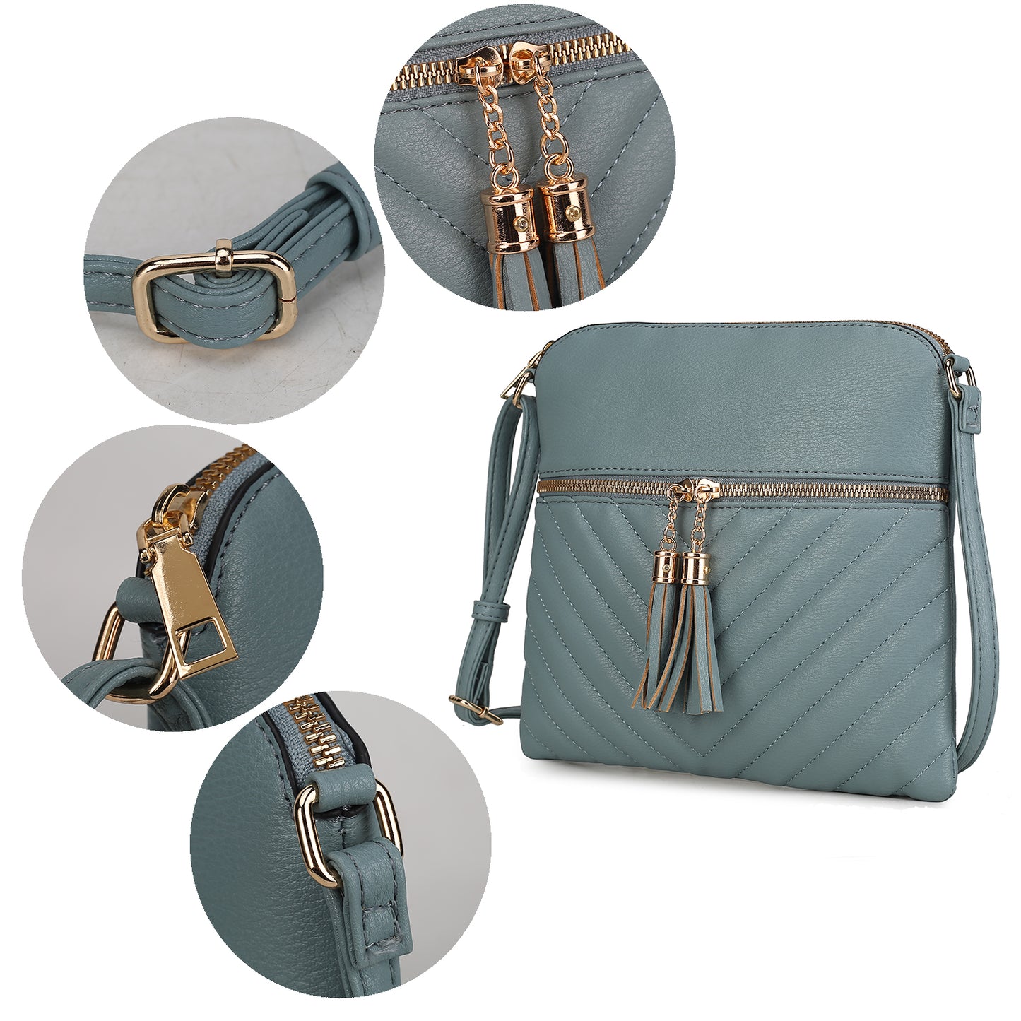 Winnie Quilted Vegan Leather Womens Crossbody