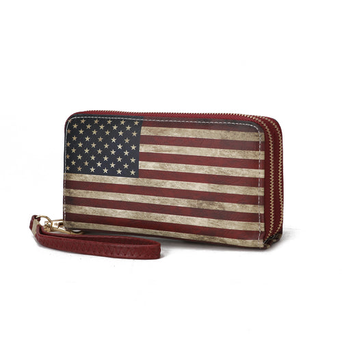 MKF Collection Uriel Vegan Leather Women FLAG Wristlet Wallet by Mia K