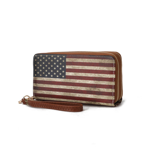 MKF Collection Uriel Vegan Leather Women FLAG Wristlet Wallet by Mia K