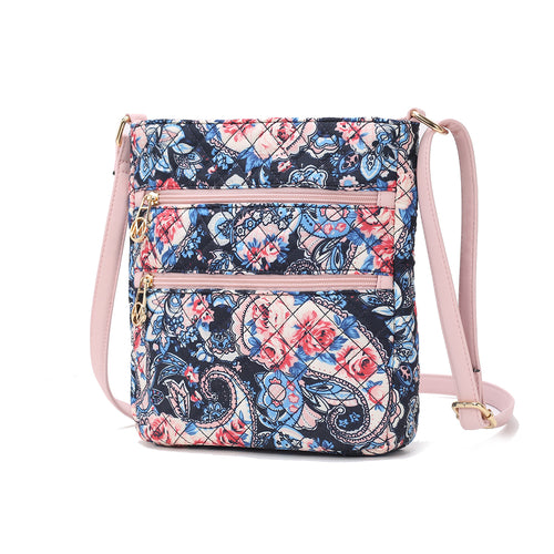 Lainey Quilted Cotton Botanical Pattern Women Crossbody