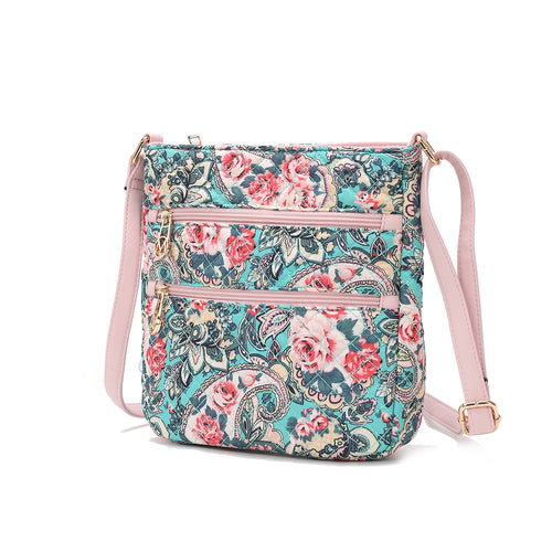 Lainey Quilted Cotton Botanical Pattern Women Crossbody