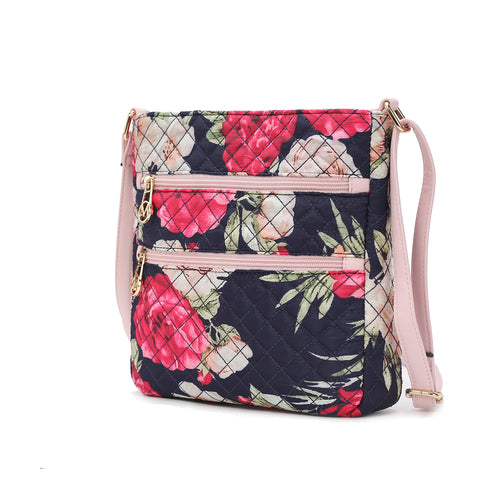 Lainey Quilted Cotton Botanical Pattern Women Crossbody