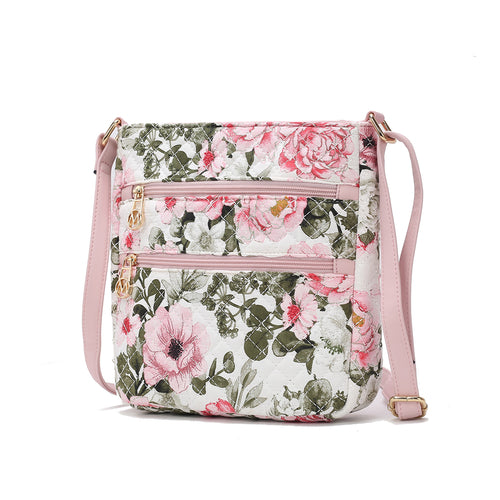 Lainey Quilted Cotton Botanical Pattern Women Crossbody