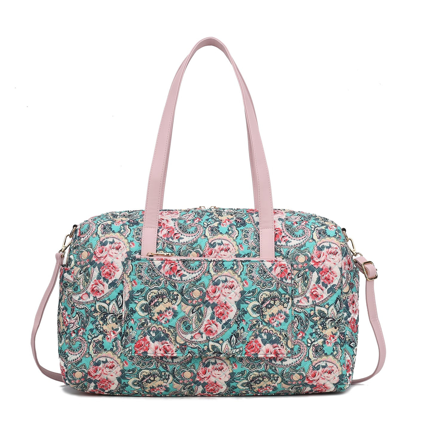 Khelani Quilted Cotton Botanical Pattern Women Duffle Bag