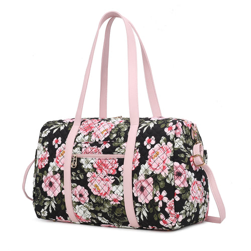 Khelani Quilted Cotton Botanical Pattern Women Duffle Bag