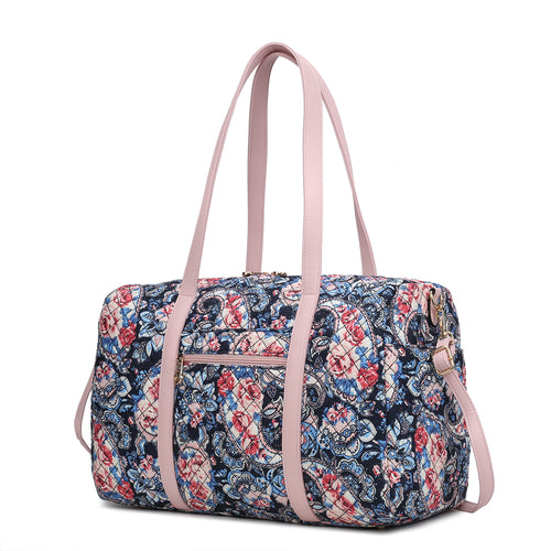 Khelani Quilted Cotton Botanical Pattern Women Duffle Bag
