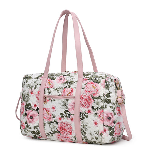 Khelani Quilted Cotton Botanical Pattern Women Duffle Bag