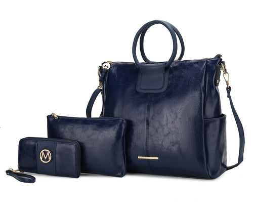 Zori Tote Handbag with Pouch and Wallet Vegan Leather Women