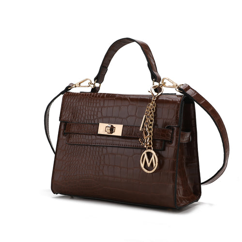 MKF Collection Naomi Vegan Crocodile Leather Satchel Bag by Mia K