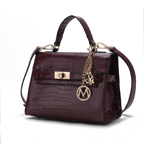 MKF Collection Naomi Vegan Crocodile Leather Satchel Bag by Mia K