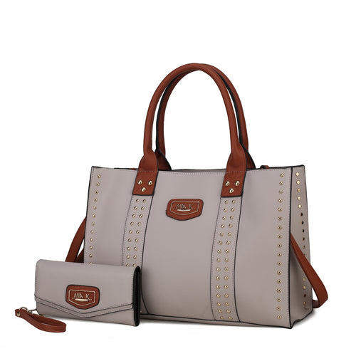 Davina Vegan Leather Women Tote Bag with wallet