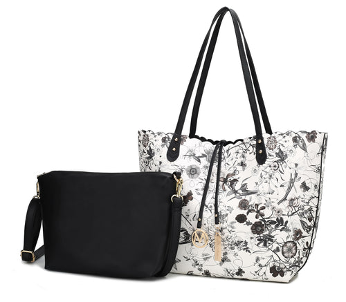 Danielle Reversible Shopper Tote Bag Crossbody Pouch