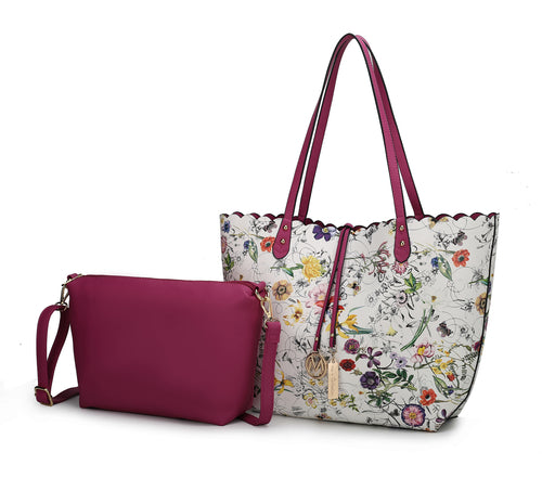 Danielle Reversible Shopper Tote Bag Crossbody Pouch