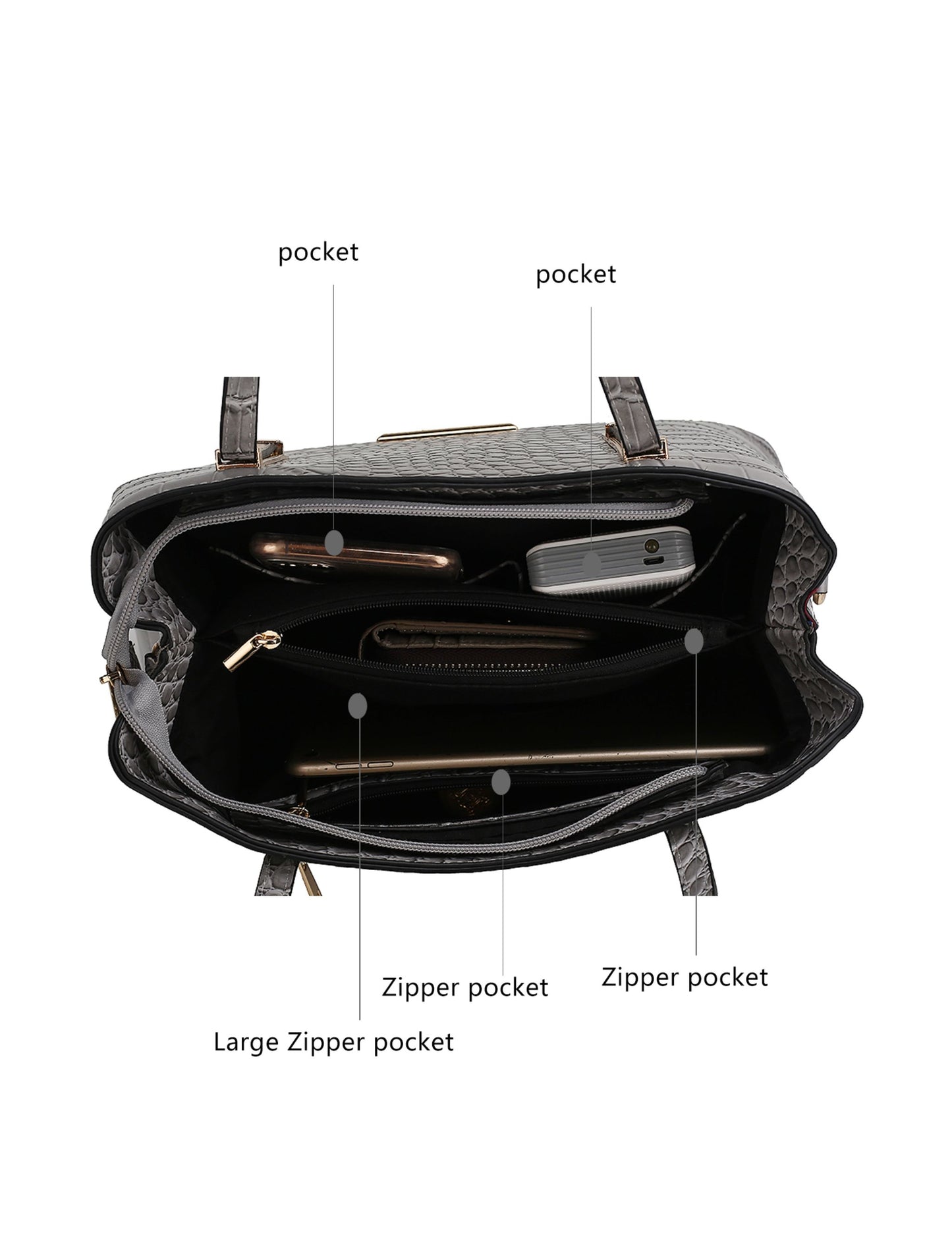 MKF CollectionAurelia Crocodile Embossed Tote Handbag by Mia K