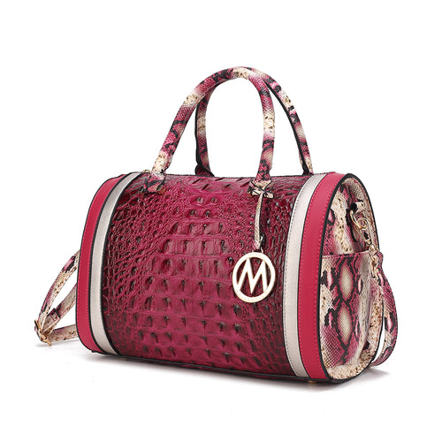 MKF Collection Eleanor Faux Crocodile-Embossed Satchel Bag by Mia K