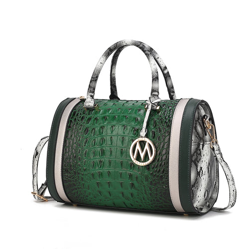 MKF Collection Eleanor Faux Crocodile-Embossed Satchel Bag by Mia K