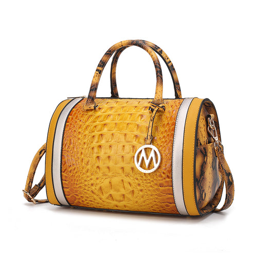 MKF Collection Eleanor Faux Crocodile-Embossed Satchel Bag by Mia K