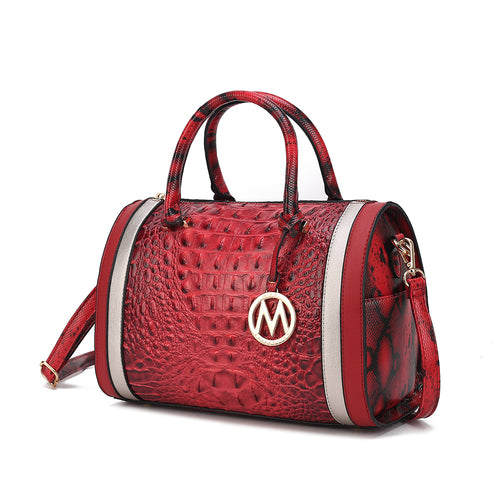 MKF Collection Eleanor Faux Crocodile-Embossed Satchel Bag by Mia K