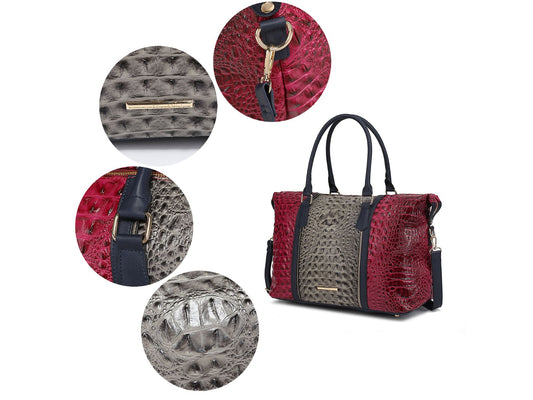 MKF Collection Raven Faux Crocodile-Embossed Duffle Bag by Mia K