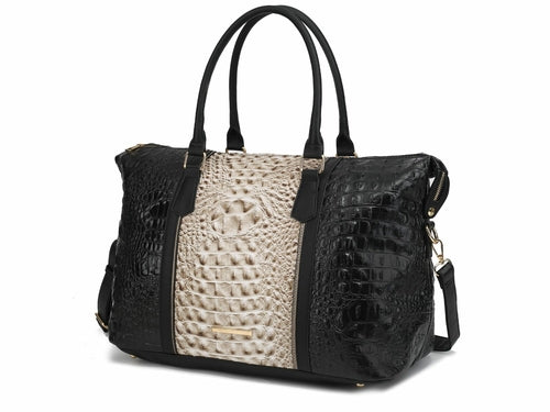 MKF Collection Raven Faux Crocodile-Embossed Duffle Bag by Mia K