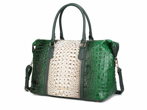 MKF Collection Raven Faux Crocodile-Embossed Duffle Bag by Mia K