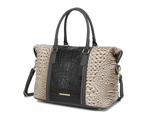 MKF Collection Raven Faux Crocodile-Embossed Duffle Bag by Mia K