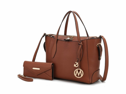 Bruna Vegan Leather Women Tote Bag with Wallet – 2 pieces