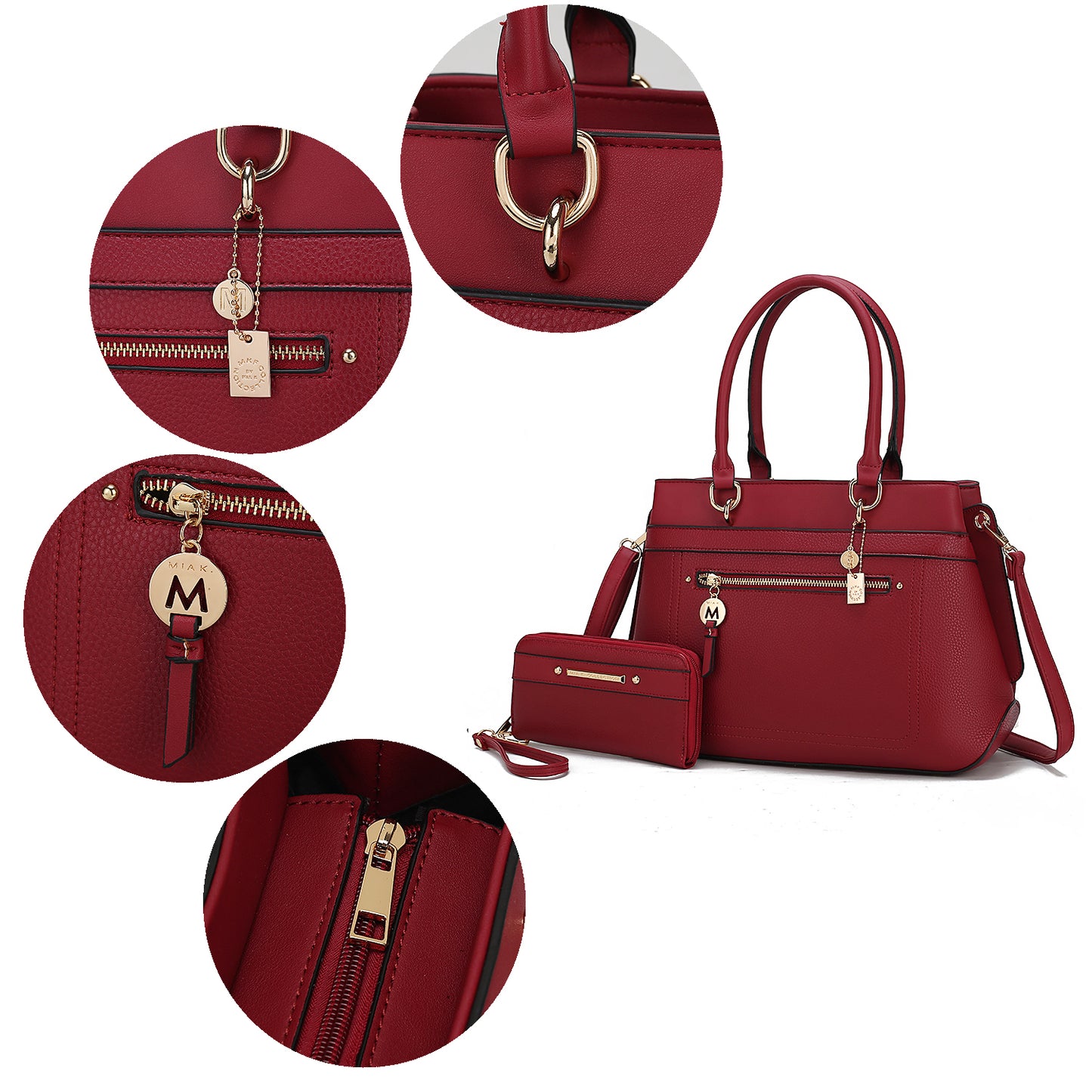 Gardenia Vegan Leather Women Tote Bag with Wallet