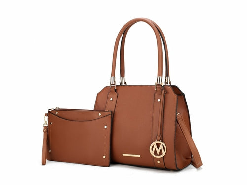 Norah Vegan Leather Women Satchel Bag with Wristlet