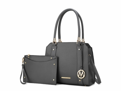 Norah Vegan Leather Women Satchel Bag with Wristlet