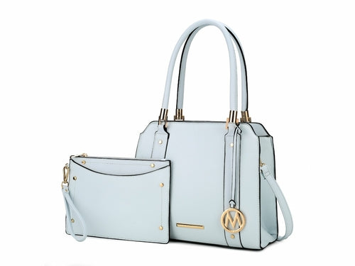 Norah Vegan Leather Women Satchel Bag with Wristlet