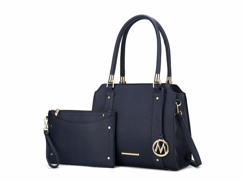 Norah Vegan Leather Women Satchel Bag with Wristlet