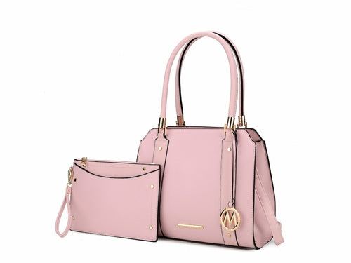 Norah Vegan Leather Women Satchel Bag with Wristlet