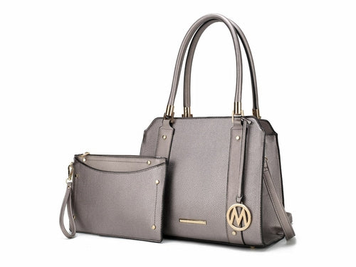 Norah Vegan Leather Women Satchel Bag with Wristlet