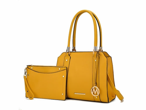 Norah Vegan Leather Women Satchel Bag with Wristlet