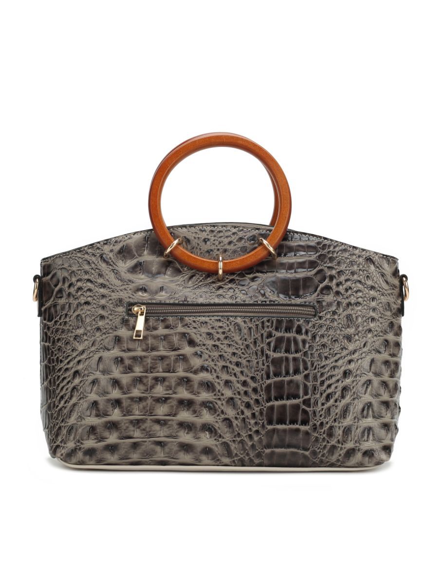 Phoebe Faux Crocodile-Embossed Vegan Leather Women Tote with