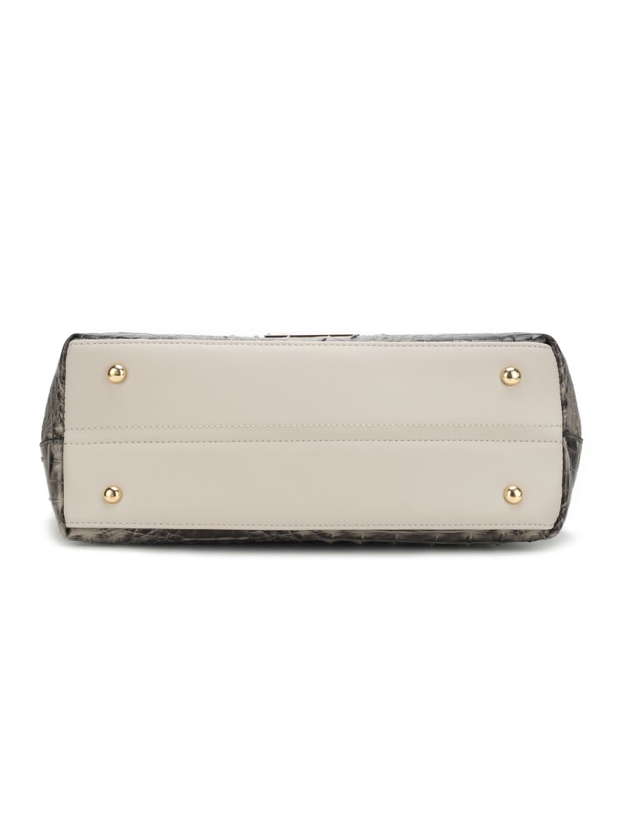 Phoebe Faux Crocodile-Embossed Vegan Leather Women Tote with