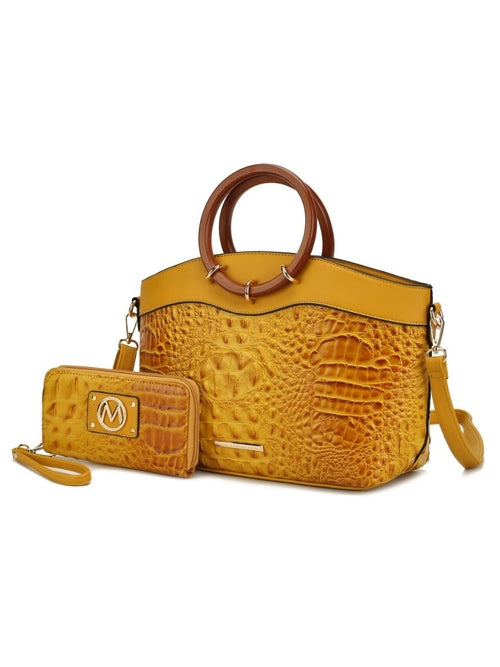 Phoebe Faux Crocodile-Embossed Vegan Leather Women Tote with