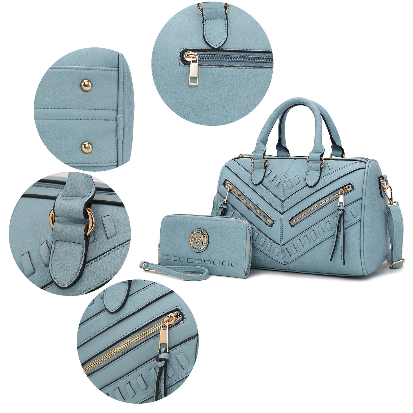 Lara Vegan Leather Women Satchel with wallet