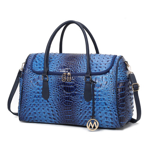 MKF Collection Rina Crocodile Embossed Vegan Leather Duffle Bag Mia