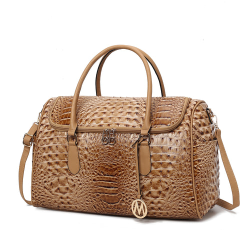 MKF Collection Rina Crocodile Embossed Vegan Leather Duffle Bag Mia
